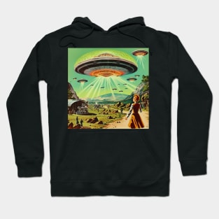 Vintage Comics UFO Encounters UFO Witness Cartoon Vintage Hoodie